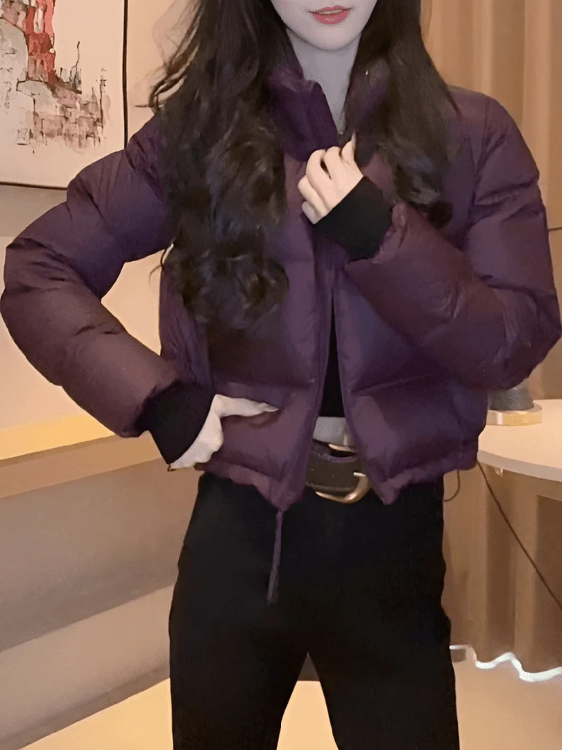 

Модный хлопковый джет с воротником-стойкой, женское зимнее новое повседневное свободное пальто на молнии, теплое хлопковое пальто, верхняя одежда