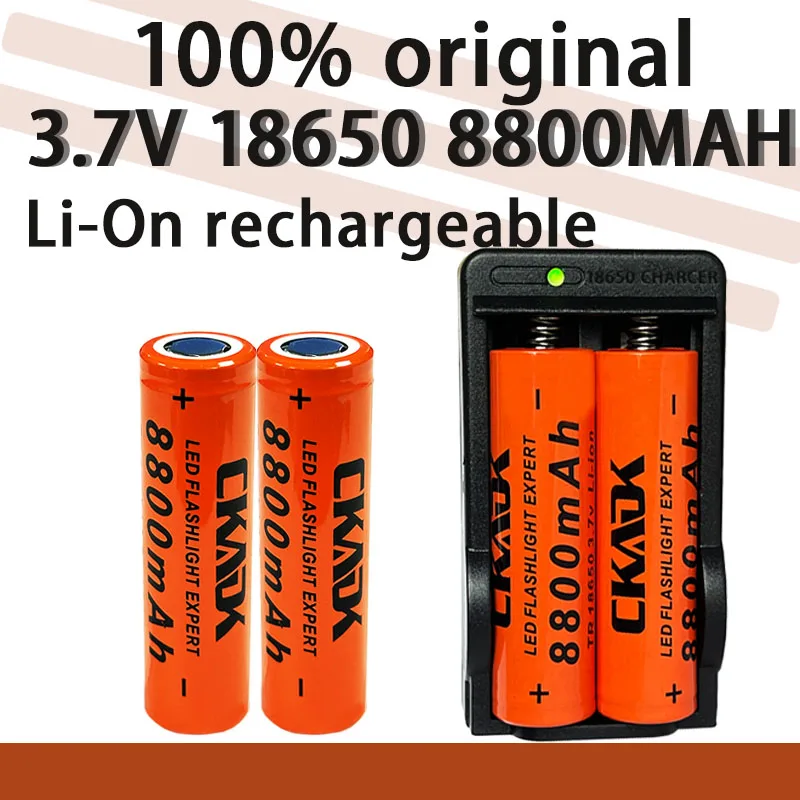 Free Delivery of 1-20pcs 100% Original 3.7V 8800mAh 10A Discharge Rechargeable Lithium Battery for 18650 Battery+charger