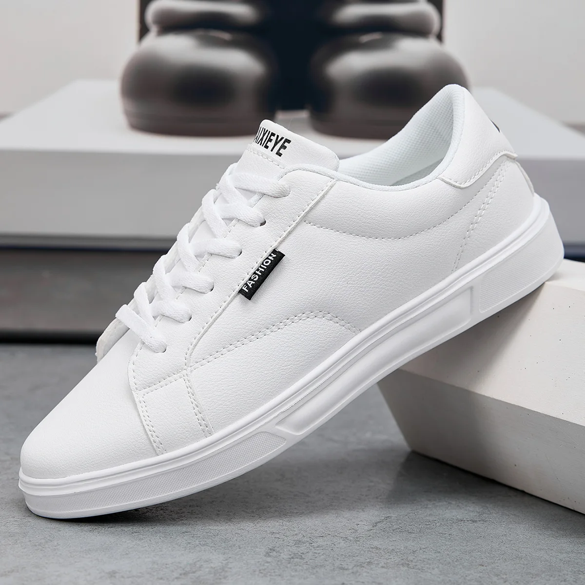 Men Shoes Comfortable Casual For Women White Leather Sneakers Lightweight Walki… - Image 5