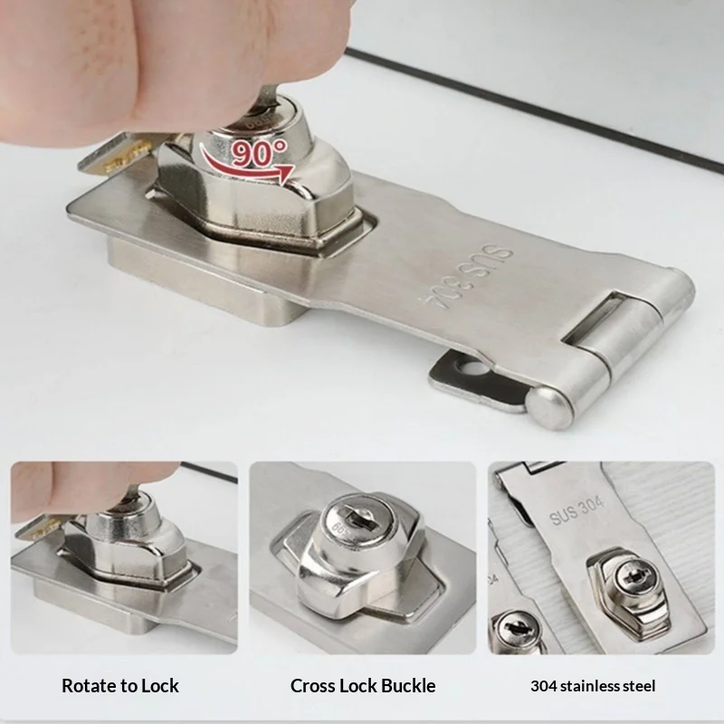 1PCS Refrigerator Lock No Punching Anti-theft Commercial Refrigerator Safety Lock No Cabinet Lock Shoe Cabinet Lock Buckle