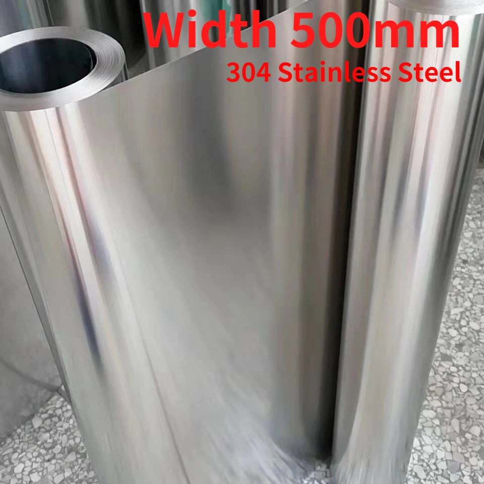 1pc Width 500mm Length 1 Meter 304 Stainless Steel Foil Strip Sheet Thin Plate Thick 0.05/0.1/0.2/0.3/0.4/0.5/0.6/0.7/0.8/1.0mm