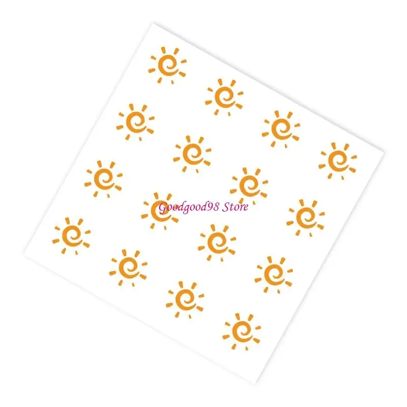 10 Sheets Sun Patches Reapply Reminder Sticker Detection Sticker for Beach W8EC