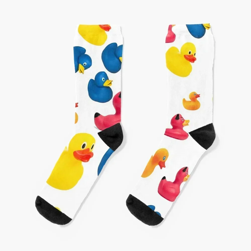 

Colorful rubber duck pattern Socks anti slip football gift sports and leisure kawaii Men Socks Luxury Brand Women's