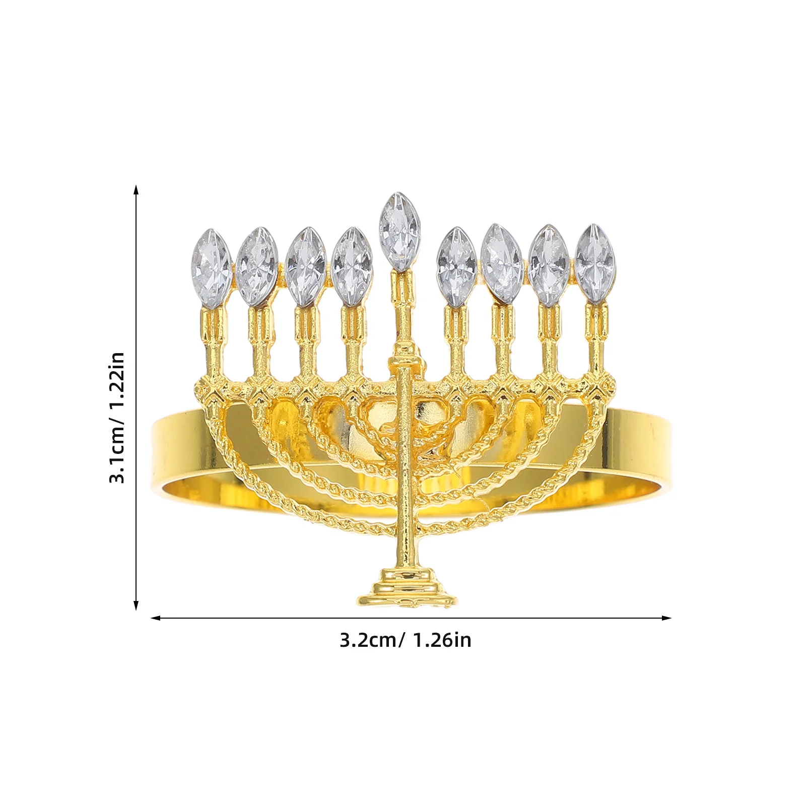 6 قطعة حلقات المناديل سبيكة هانوكا الشمعدان على شكل الجدول اكسسوارات أنيقة منديل مشبك ديكور لمطعم مأدبة الحفلات الجدول