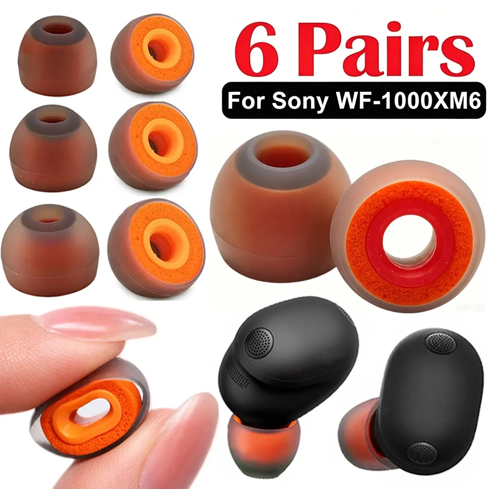 Memory Foam Earbud for Sony WF-1000XM6 WF-1000XM5 XM4 XM3 Earphone Replacement Eartips Silicone Ear Plugs Protective Sleeve Cap