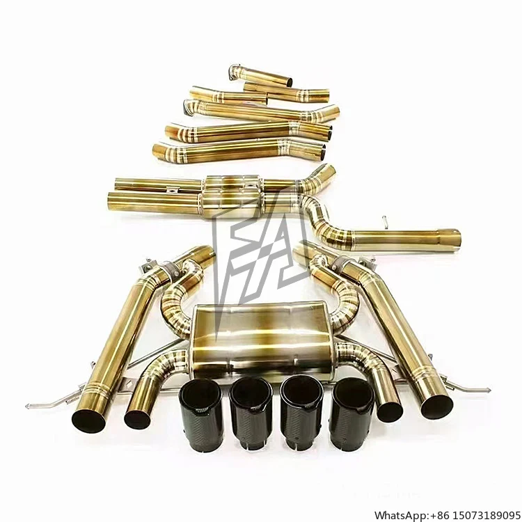 

For M3 M4 G80 G82 Titanium Exhaust System in the Middle and Tail Section Electric Valve Muffler Exhaust Pipe Toasted Gold
