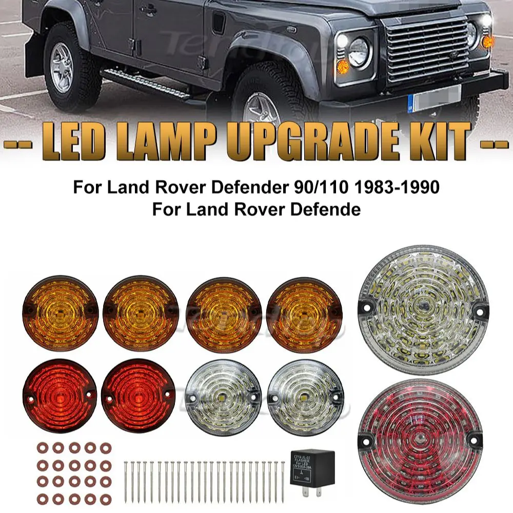 LED Lights Kit Front Rear Signal Indicator Lamp Stop Fog Reversing License Plate Light For Land Rover Defender 1990-2016 90 110