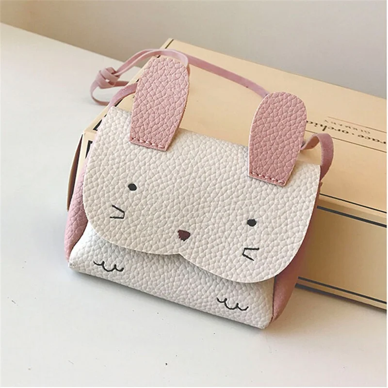 Girl Coin Purse bag PU Leather Children Wallet  Box Bag Cute Rabbit Mini  Money Bag Baby Crossbody Wallet