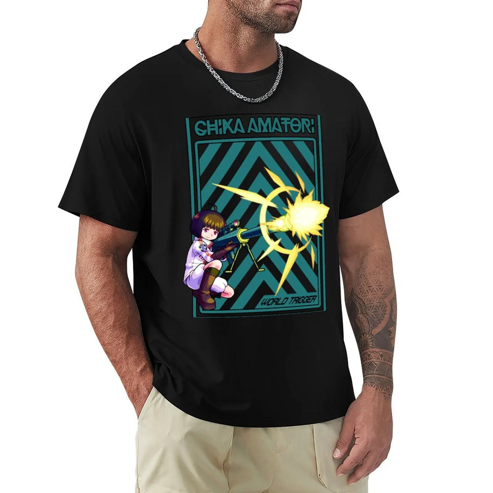 

WORLD TRIGGER - CHIKA AMATORI T-Shirt Work Basic Short Sleeve Top