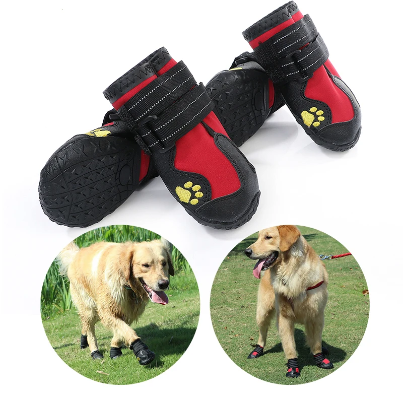 Waterproof Dog Shoes for Medium Large Dogs, Anti-Slip Outdoor Dog Booties Paw Protector for for Hot Pavement Winter Snow Hiking