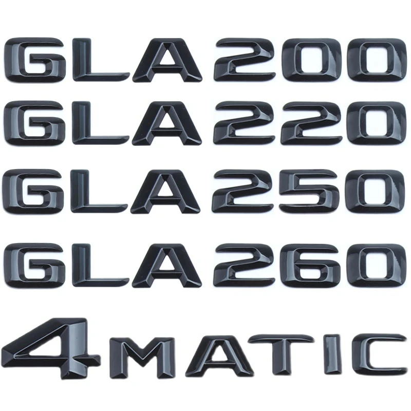 

2015 3D ABS Black Car Trunk Badge For Mercedes X156 GLA200 GLA220 GLA220d GLA250 GLA260 CDI 4MATIC Emblem Logo Auto Accessories