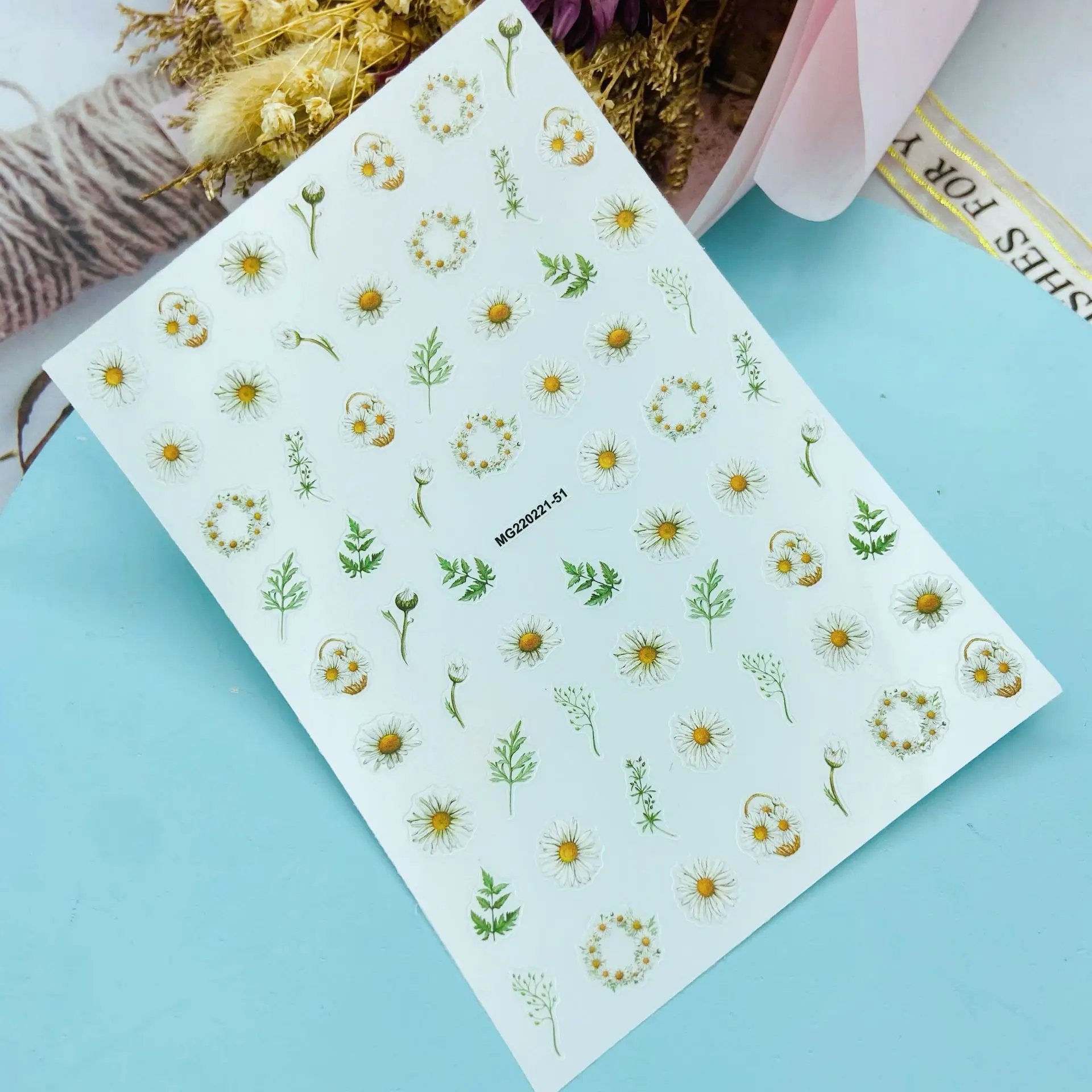 Diy Japanse Stijl Dunne Traceless Terug Lijm Lijm Nail Stickers Nieuwe Ontwerp Van Lente Bloemen Kabbelend Ernstige Droog Nail Decals