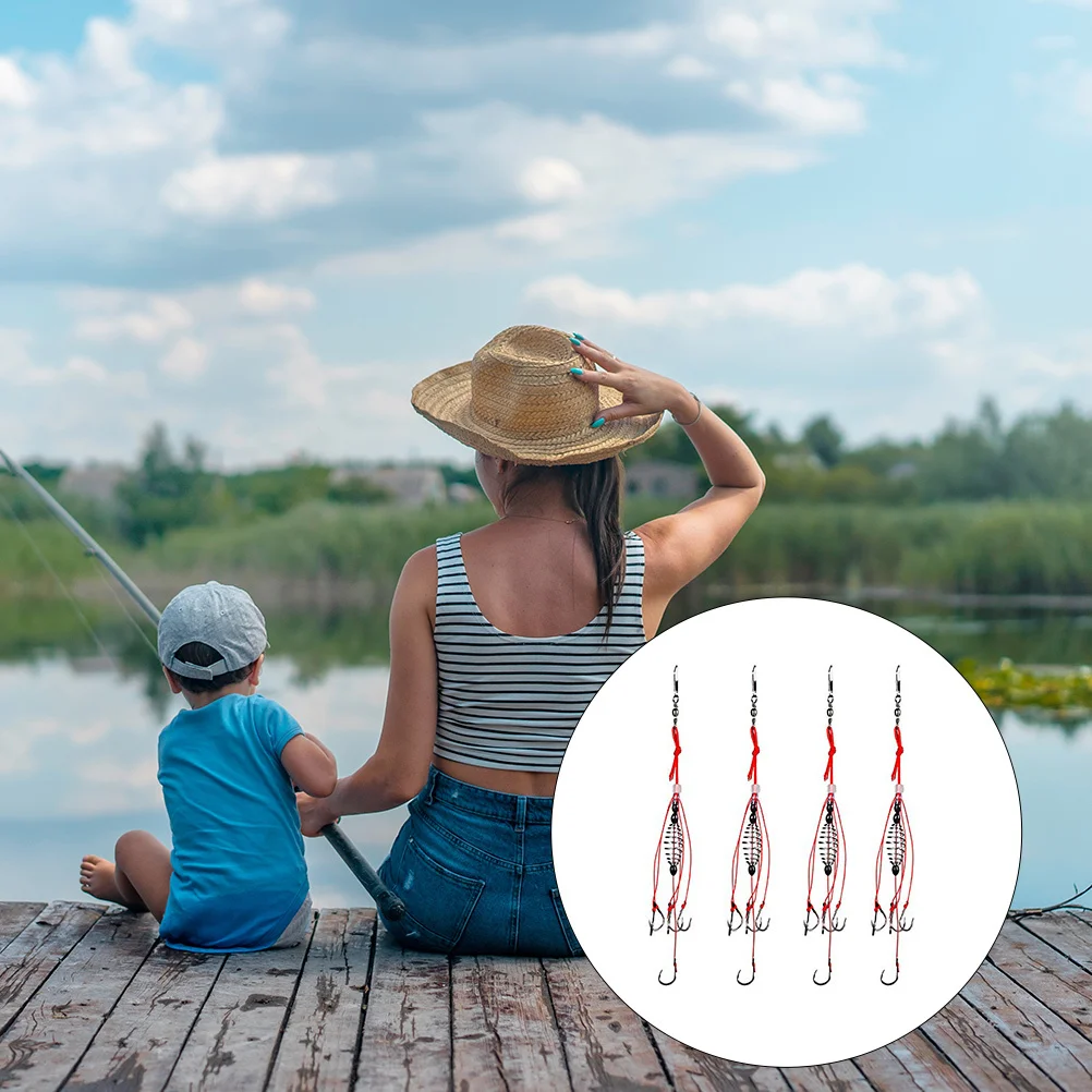 

4Pcs Carp Fishing Baits Hook Spring Feeder Sturdy High Carbon Steel Anti Break Hooks Coarse Fishing Accessory Fishhooks