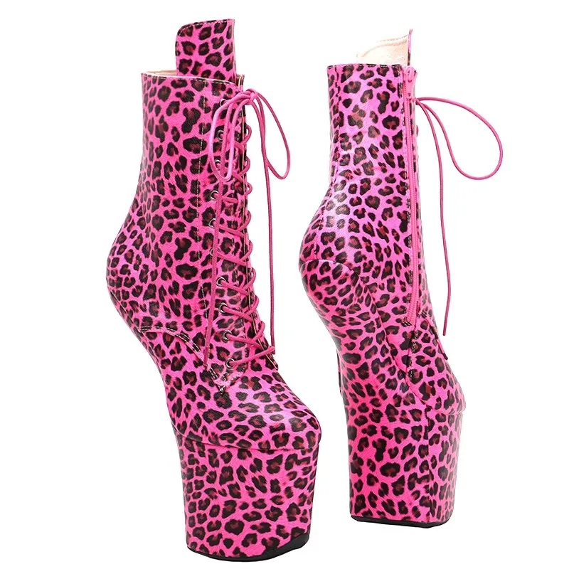 LAIJIANJINXIA New Leopard Upper Platform stivaletti Sexy Exotic heelless pole dance shoes 027