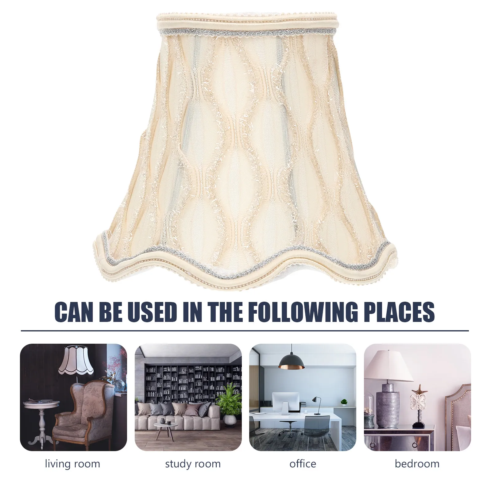 Navy Blue Cloth Lampshade Drum Shape for E14 E27 Socket Table Desk Floor Wall Lamps Lightweight Easy Install Vintage Lamp Cover