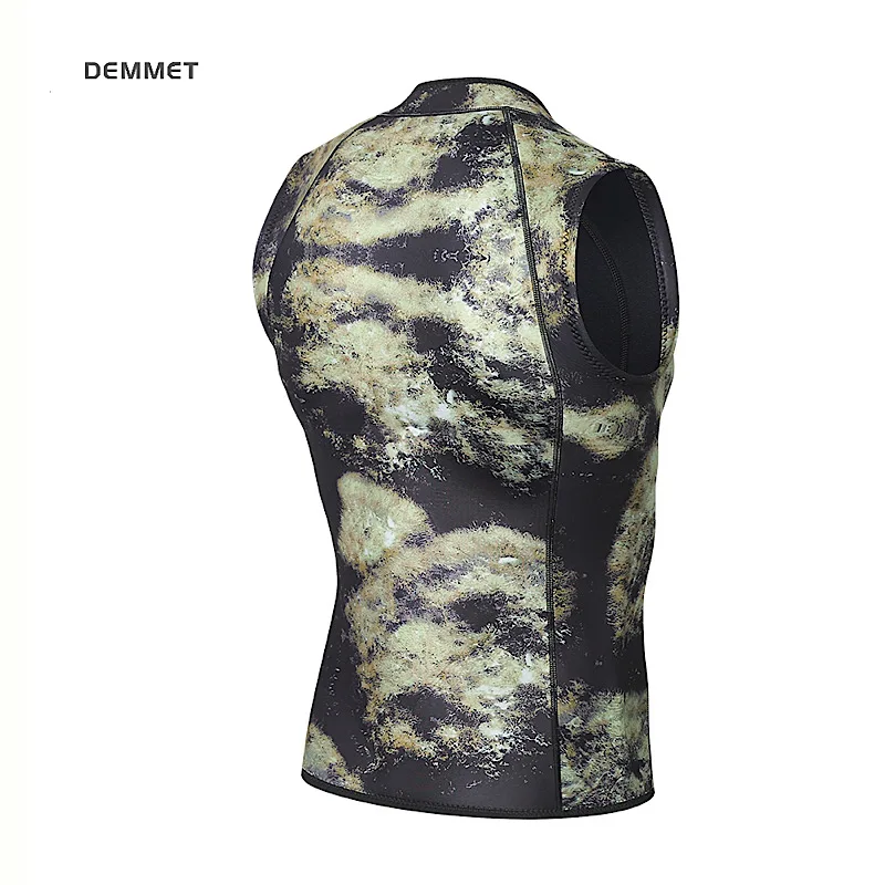 3mm Sleeveless Diving Vest Split Wetsuit And 2mm Men'S Diving Shorts With Pocket Protective Warm Snorkeling Surf Swimming Set