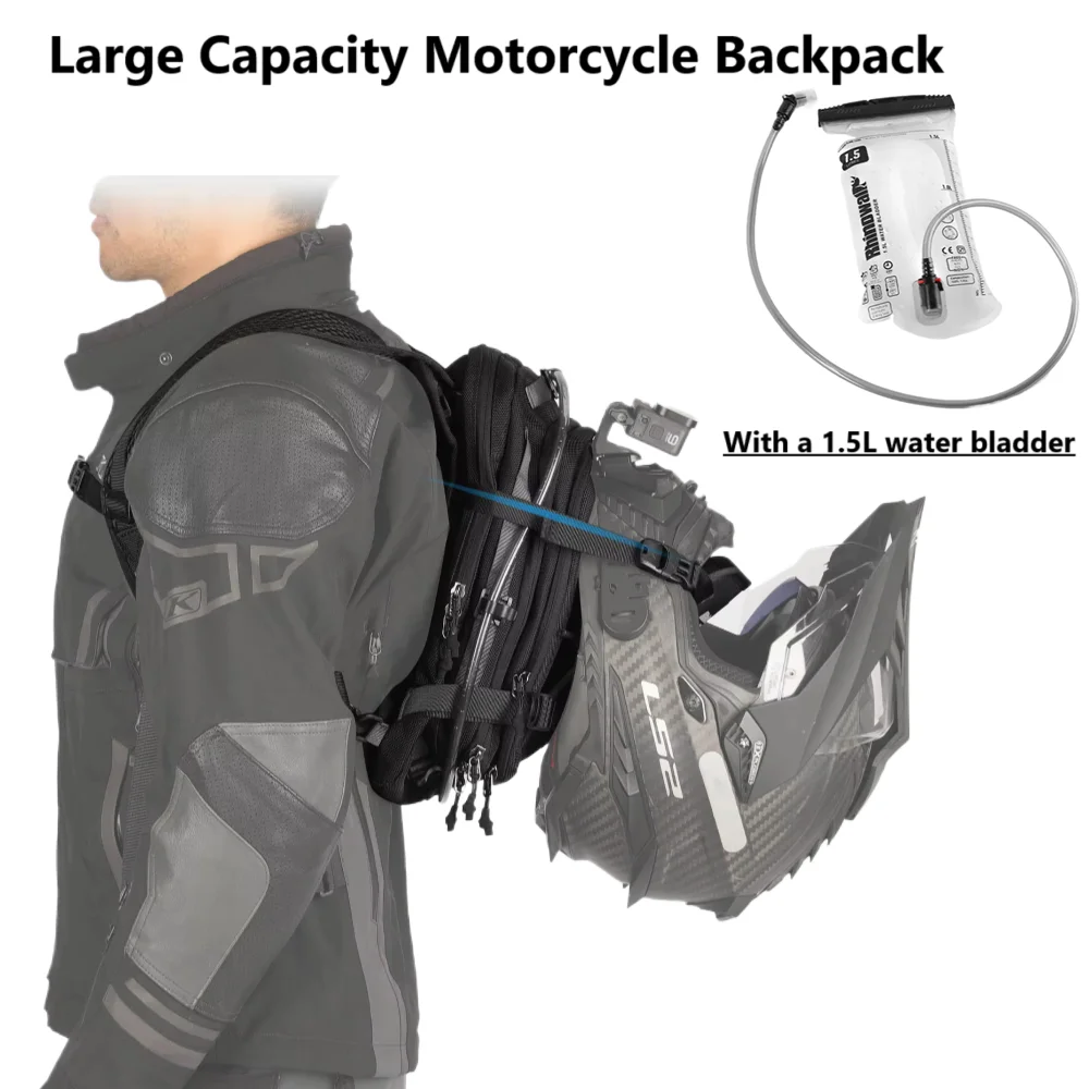 

Motorbike Fuel Tank Bag (with 1.5l Water Bag), Multifunctional Motorbike Backpack With Insulation To Carry Iced Drinks In Summer