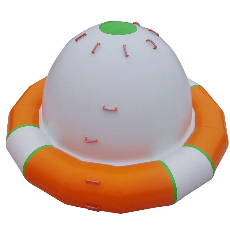 Customized inflatable mobile j-clip mesh water park equipment manufacturer water gyro seesaw large amusement sports users