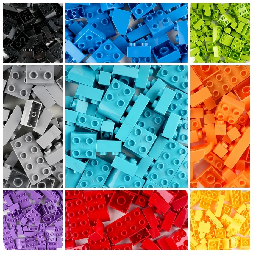 

250g/500g Bulk Big Building Blocks DIY Assembly Basic Part Classic Model Brick Set Educational Kid Toy Gift Duploes Multi-Color