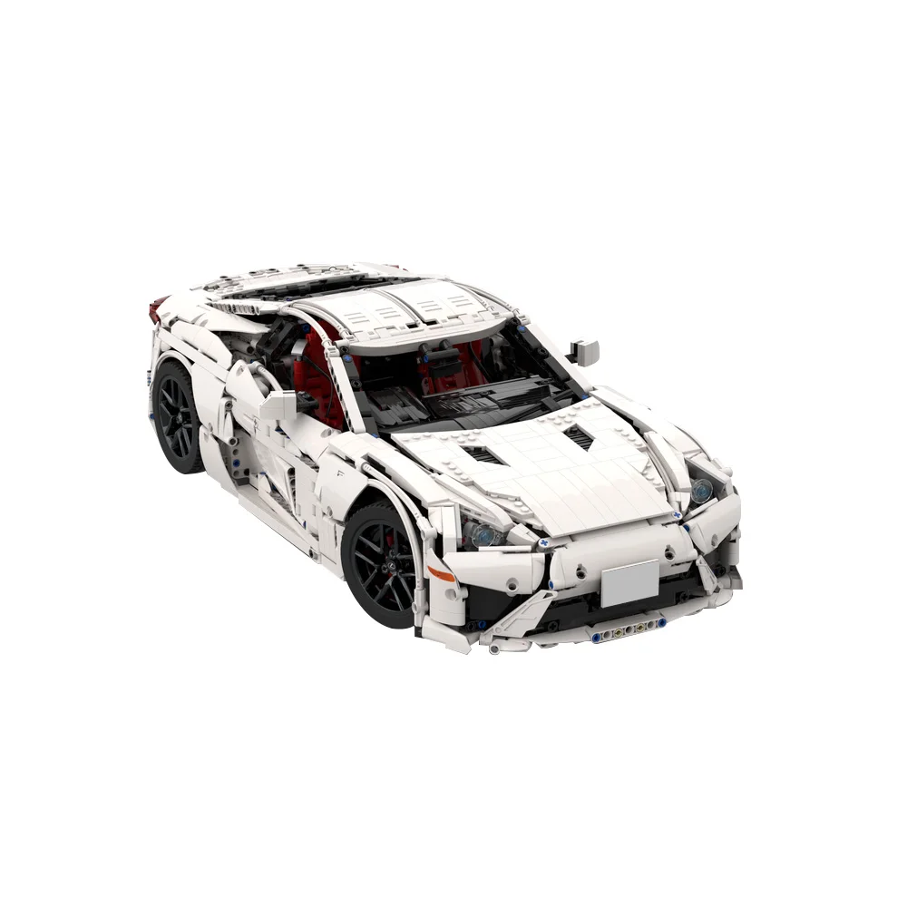 MOC Sportwagen Lexused LFA 1:8 Model Bouwsteen Snelheid Sportwagen Witte Stadsauto Kampioenschap Racing Gemonteerd Baksteen Speelgoed Cadeau