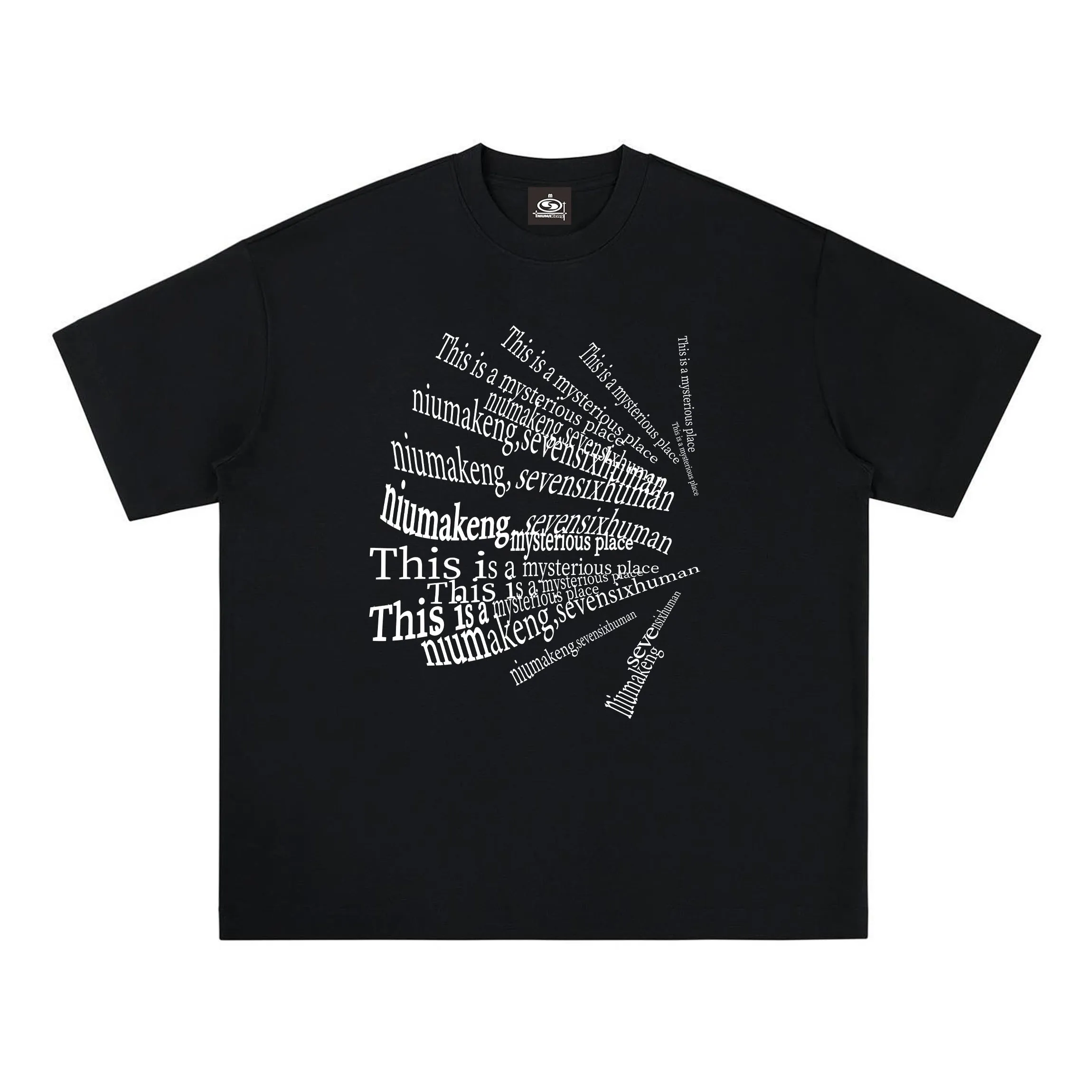 

Motorcycle National Trend Original Mobile Letter Printing Pure Cotton Loose Short-Sleeved Men and Women Comfortable in Summer