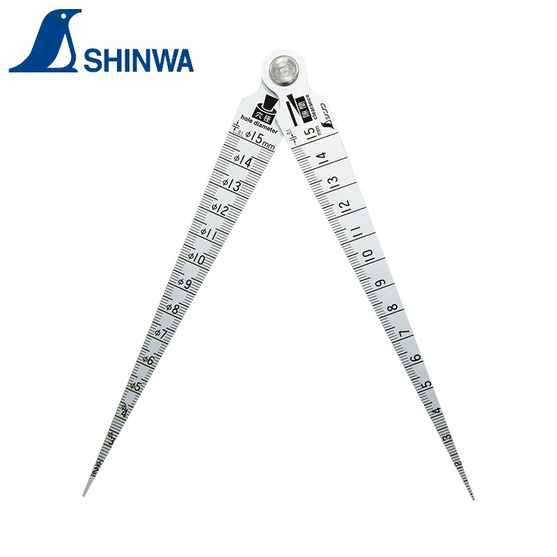 SHINWA Penguin Stainless Steel Taper Gauge 62620 for Measuring Length Depth Inner Dimension Clearance Gap Measurement 1PCS