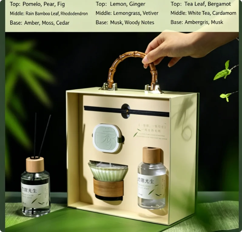 Premium Aromatherapy Gift Set: Essential Oil Collection & Flameless Diffuser Ornament