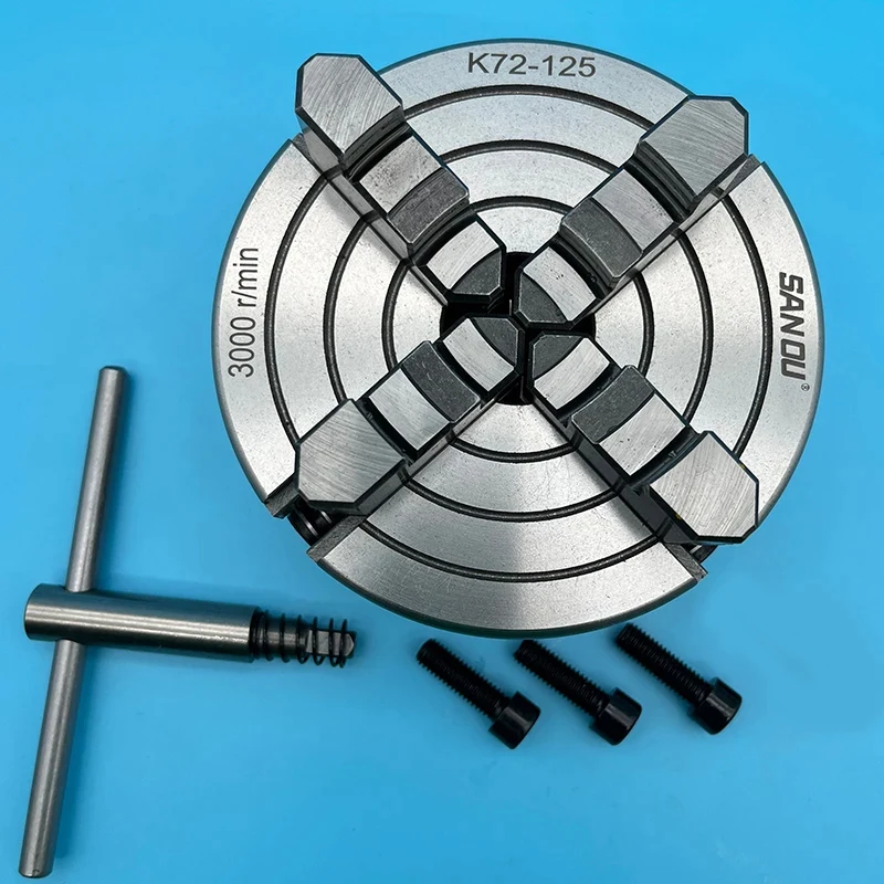 K72-125 With Back 3 Hole SANOU Brand 125Mm Lathe Chuck Precision Machine Tool Accessory