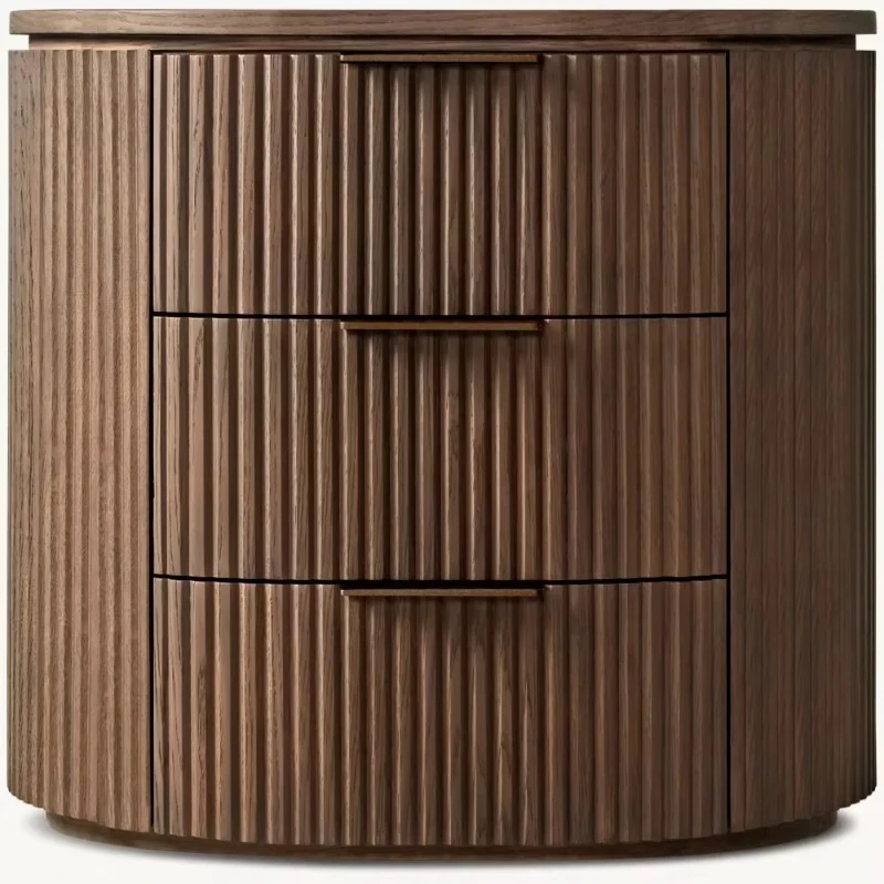 

American solid wood bedside table high-end luxury bedside storage cabinet