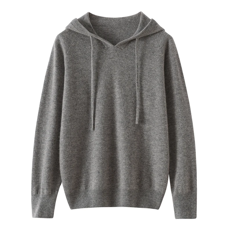 

MEELEX Classic Women 100% Pure Cashmere Sweater New Spring Autumn Hooded Pullover Shirt Casual Soft Woman Knitted Top Clothes