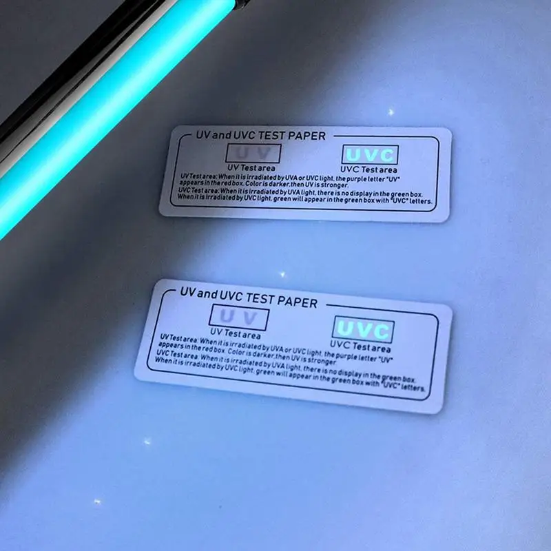 Reutilizável UV Light Testing Card, UVC Tester, Nível resistente à temperatura, UVA UVC Detection Card, 5 pcs