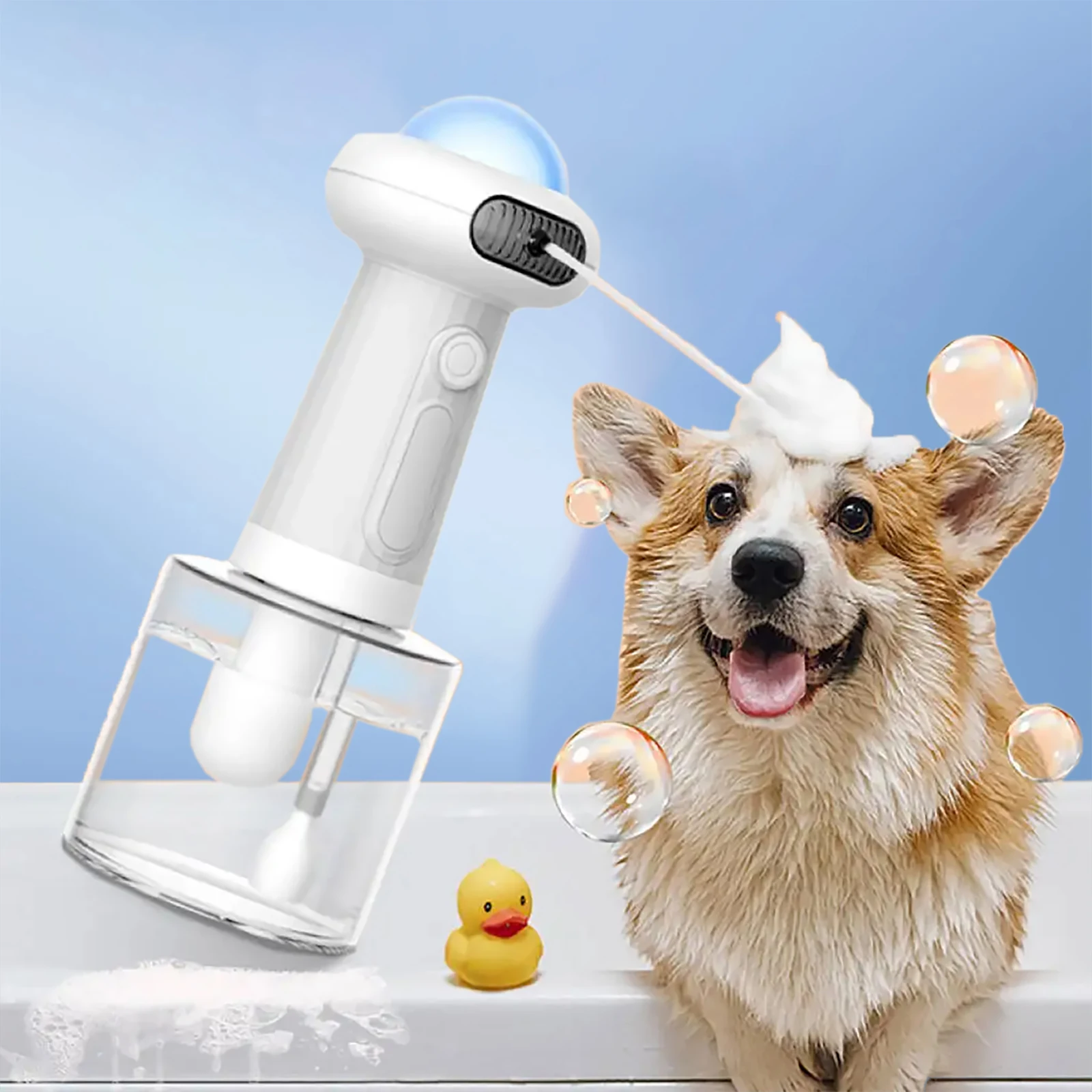 

Automatic Foam Making Machine for Pet USB Charging Smart Cat Soap Dispenser for Dog Pet Rechargeable Shower Accessories