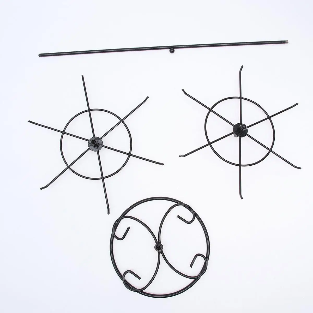 Jewelry Display Stand for Necklaces Bracelets Rings 6 Hooks One Tier 8 Hooks Another Durable Metal Earrings Rack