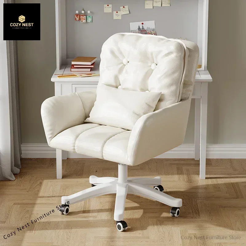 Computer chair Home comfortable makeup chair Girls bedroom Dormitory College student study Sedentary desk Office swivel chair