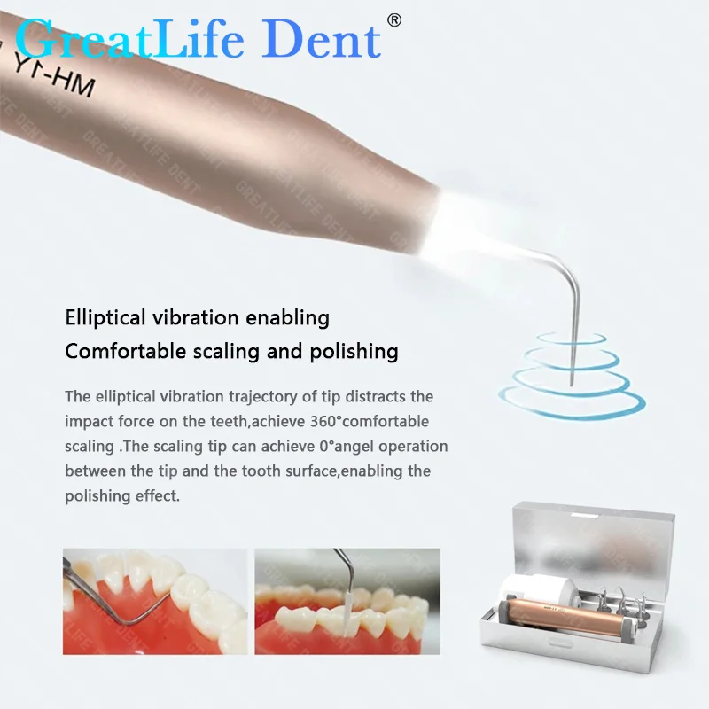 GreatLife Dental Ultrasonic Scaler Auto Water Supply With Double LED Detachable Handpiece for Remove Dental Plaque Calculus