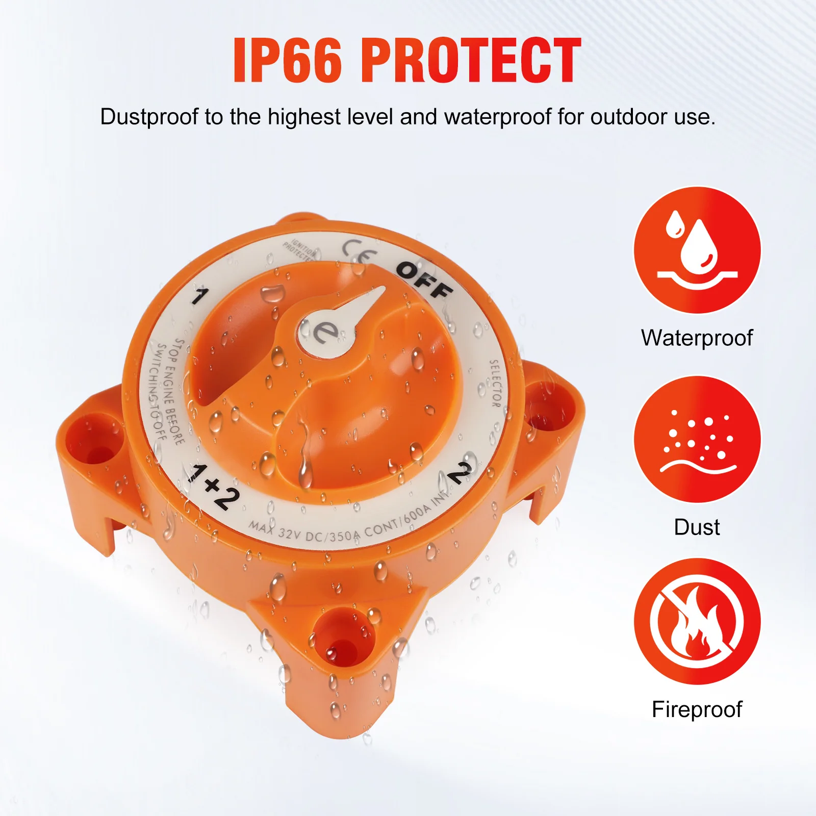 

CNSPEED Marine Boat RV Selector 4-позиционный разъединитель аккумулятора AFD 32 В 325 А Клемма Шпилька M10 с кабельным наконечником и термоусадочкой