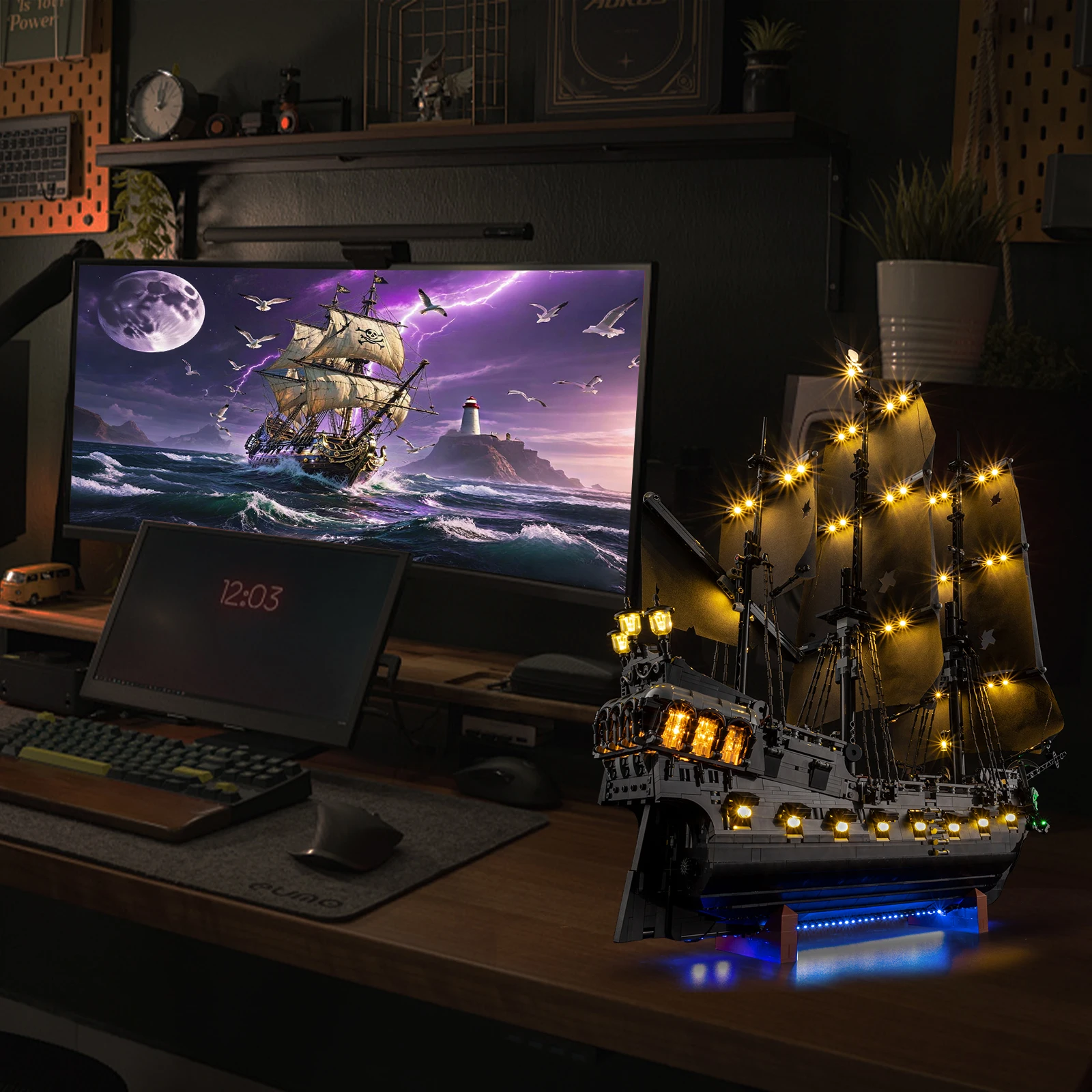 Geen model LED-verlichtingsset geschikt voor LEGO Captain Jack Sparrows Piratenschip Caribbean Movie 10365 (exclusief bouwstenen)