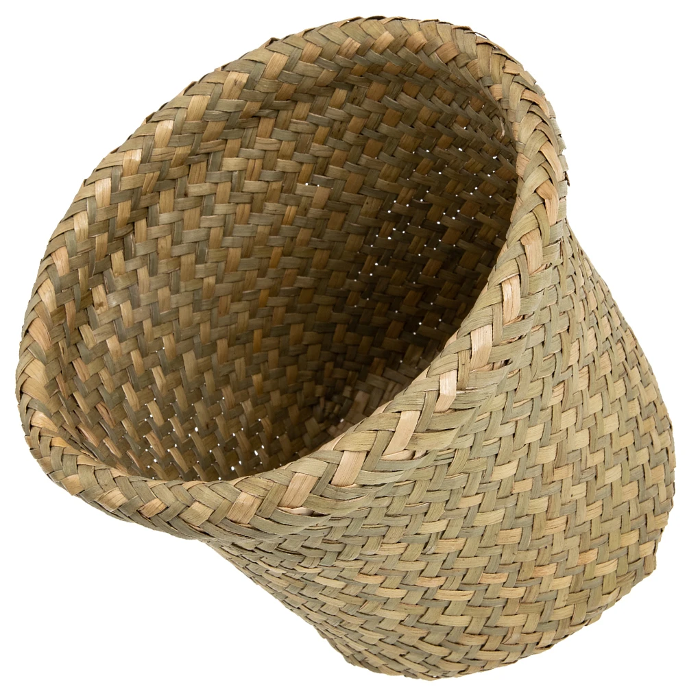 

Braided Trash Can Storage Basket Waste Laundry Toy Wicker Bathroom Woven Mini Office Baskets Rustic Multi Purpose Garbage Bin