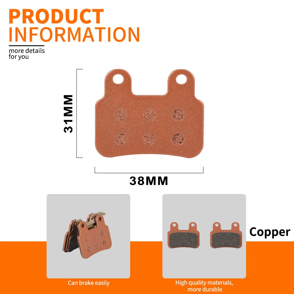 For Ridstar Q20 Front Rear Universal Brake Pads Electric Dirt Bike E-Bikes Motorcycles Parts All-copper-based Metal Sintered