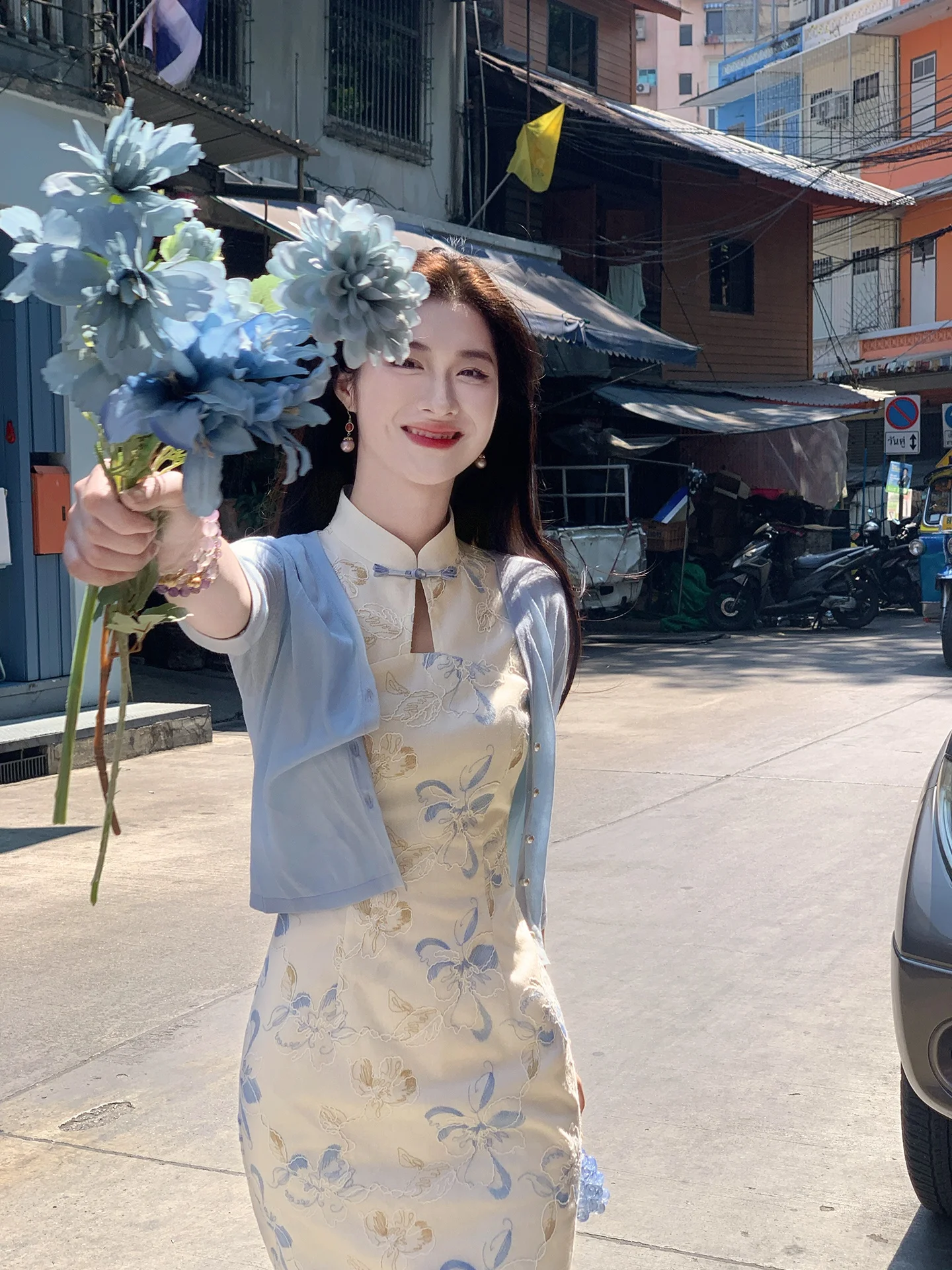 

Lightweight ort Knitted Open Cardigan Women's Spring Faion Sun Protection Outerwear Long Sve Top by Ling Xian Zhi He