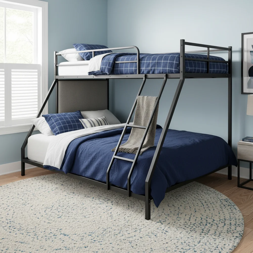 Struttura in metallo per letto a castello salvaspazio con due letti, compatibile con materassi da 190x80 cm e 190x130 cm, robusto e stabile letto a castello doppio per adulti, bambini e adolescenti,