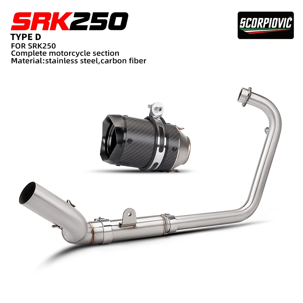 for-qjmotor-srk-250-rr-universal-fit-motorcycle-exhaust-full-system-front-mid-tail-section-muffler-replacement-kit