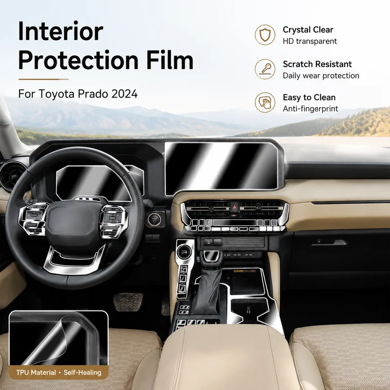 

Interior Protection Film For Toyota Prado 2024 TPU Transparent Screen Protector, Replacement Parts, Car Accessories