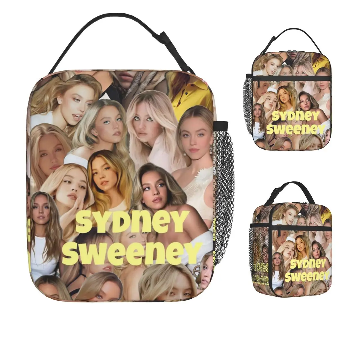 

Сидней Sweeney, американская актриса, сумка для обеда с фотоузором, ланч-бокс, сумка-холодильник для пикника на открытом воздухе, модные оксфордские термосумки для обеда
