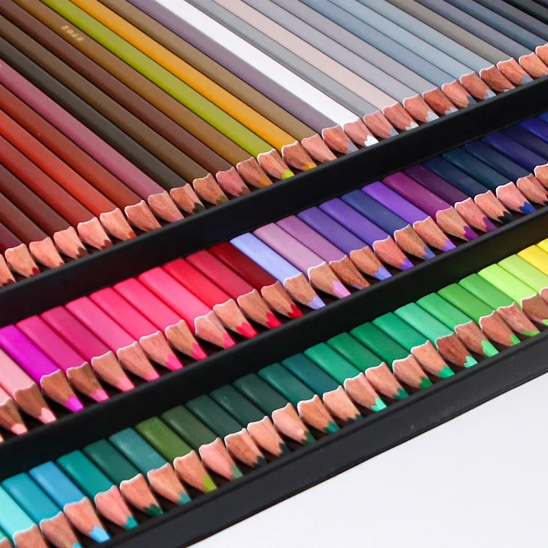 Brutfuner 72/120/180 Color Professional Oil Color Pencils Tin Box Set Wood Sketching Colored Pencil For School Art Supplies
