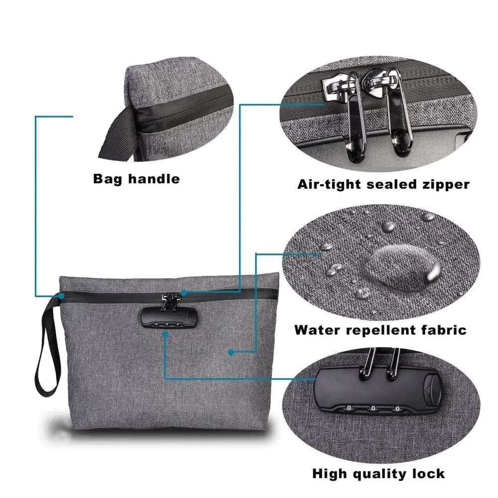 Smell Proof Bag Odor Protection Case With Lock Travel Portable Storage Pouch