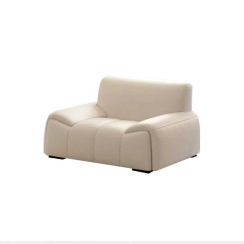 

Light luxury modern simple napa sofa advanced cream wind straight row living room size combination