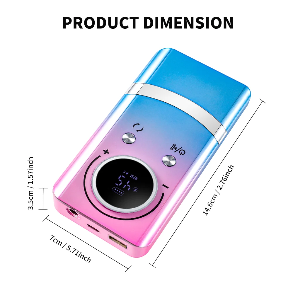 45000 RPM Professionele Nagelvijl Oplaadbare Elektrische Nagelboormachine Geluidsarme Nagelschuurmachine Bestand Voor Manicure Salon Tool