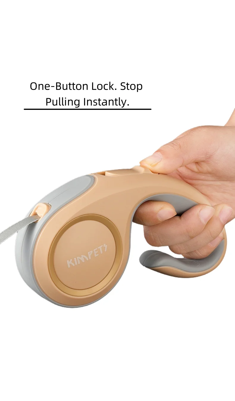 مقود كلب قابل للسحب خالٍ من التشابك مع قفل مضاد للسحب 3M 5M مقود بكرة تلقائي خفيف الوزن ومتين للقطط والكلاب الصغيرة