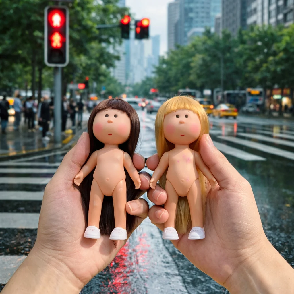 

Fashion Curly Hair 14cm Bean Eye Vinyl Dark Skin Dress Up Mia Potato Movable 14cm Action Figure Body DIY Toy Accessories